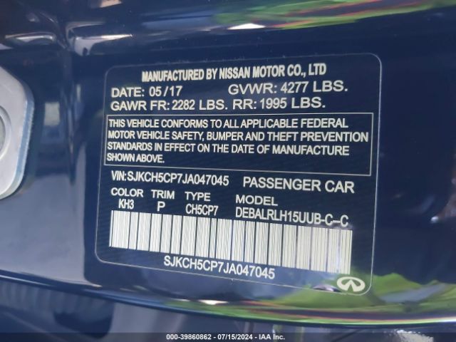 SJKCH5CP7JA047045 Infiniti Qx30 Premium