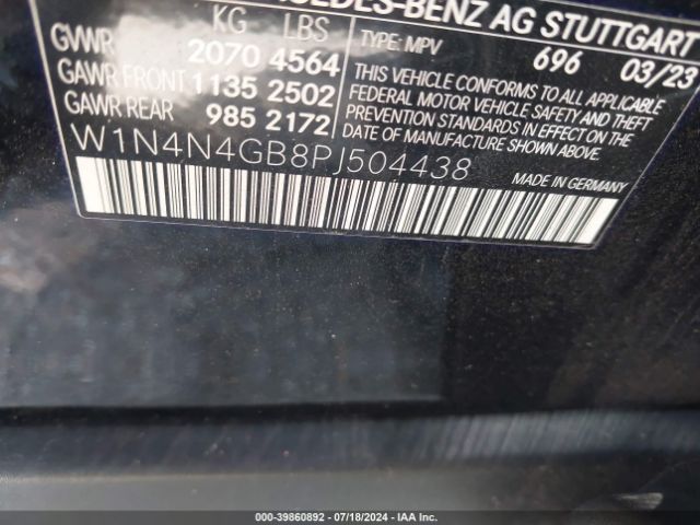 W1N4N4GB8PJ504438 Mercedes-Benz GLA 250