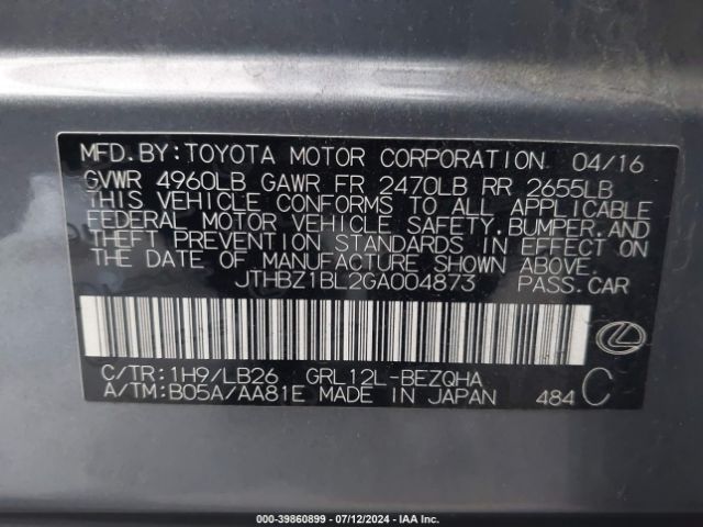 2016 LEXUS GS 350 JTHBZ1BL2GA004873 Photo 8