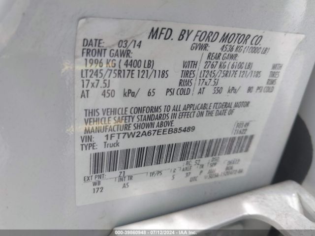 1FT7W2A67EEB85489 Ford F-250 Xl