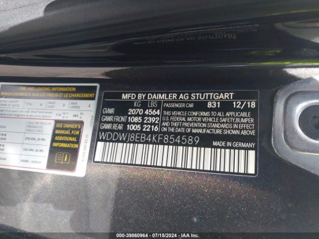 WDDWJ8EB4KF854589 Mercedes-Benz C 300 4matic