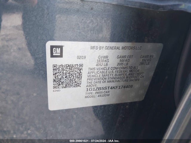 Chevrolet Malibu 1ls 2019 1G1ZB5ST4KF174409 Image 9