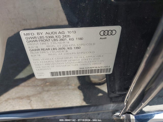Audi Q5 2.0t Premium 2014 WA1CFAFP3EA052854 Image 9