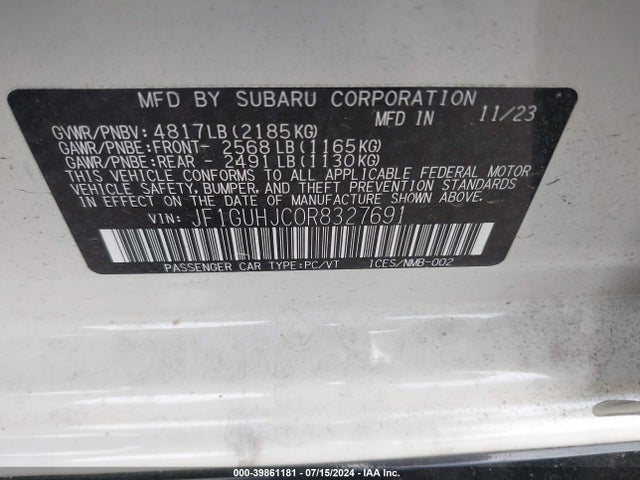JF1GUHJC0R8327691 Subaru Impreza Rs 5-door