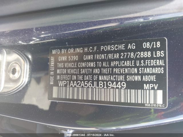 WP1AA2A56JLB19449 Porsche Macan Sport Edition