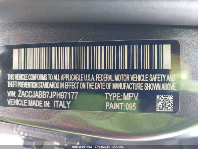 ZACCJABB7JPH97177 Jeep Renegade Altitude Fwd