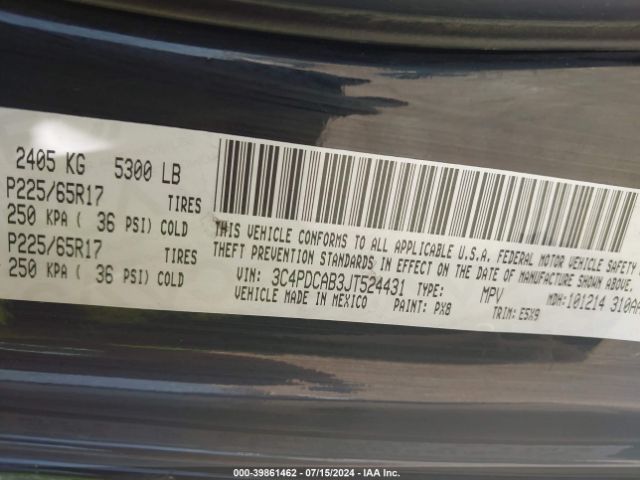 3C4PDCAB3JT524431 Dodge JOURNEY SE