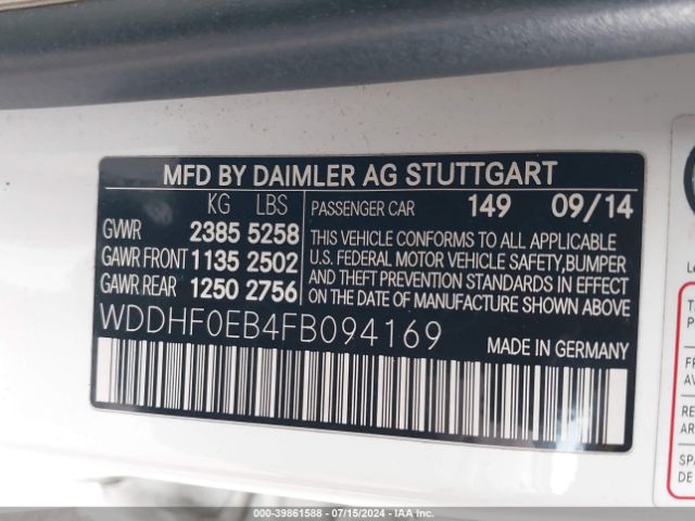 WDDHF0EB4FB094169 Mercedes-Benz E 250 Bluetec