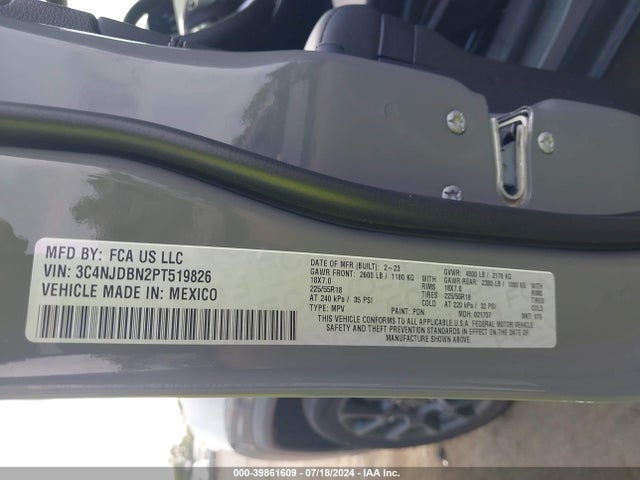 3C4NJDBN2PT519826 Jeep Compass Altitude 4x4