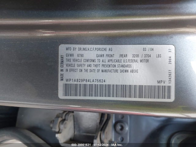 2004 PORSCHE CAYENNE WP1AB29P84LA75624 Photo 8