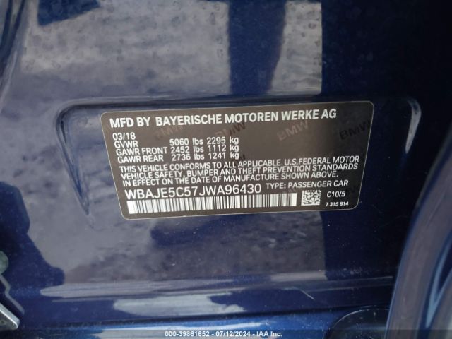 WBAJE5C57JWA96430 BMW 540I