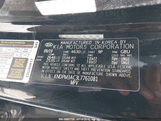 KIA Sportage Lx 2020 KNDPM3AC3L7761081 Image 9