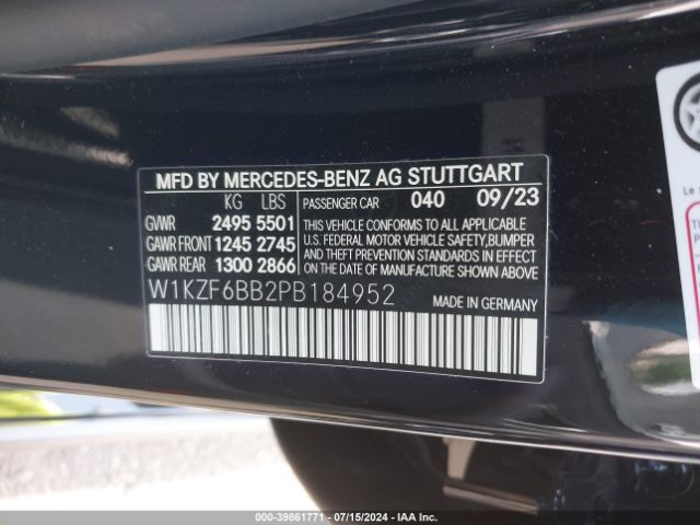 W1KZF6BB2PB184952 Mercedes-Benz Amg E 53 4matic