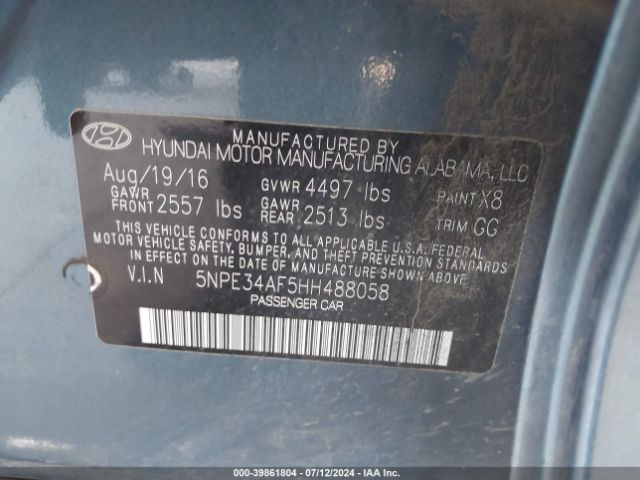 5NPE34AF5HH488058 Hyundai Sonata Sport