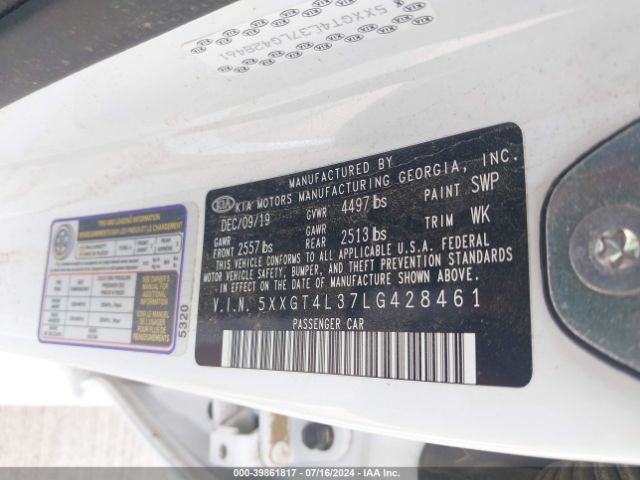 5XXGT4L37LG428461 KIA Optima Se