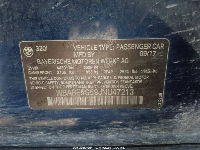 WBA8E5G58JNU47213 BMW 320i Xdrive