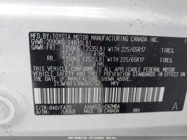 Toyota Rav4 Xle 2024 2T3W1RFV3RW305757 Image 9
