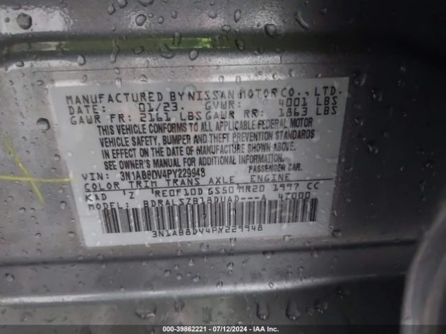 3N1AB8DV4PY229948 Nissan Sentra Sr Xtronic Cvt