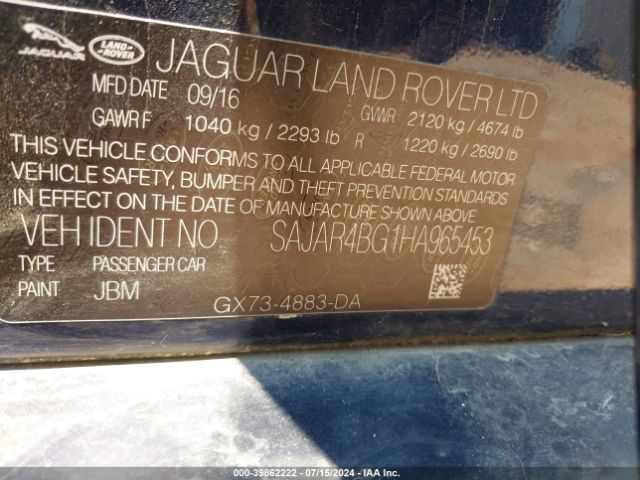SAJAR4BG1HA965453 Jaguar Xe 25t
