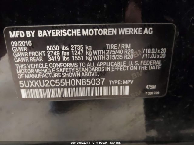 5UXKU2C55H0N85037 BMW X6 Xdrive35i