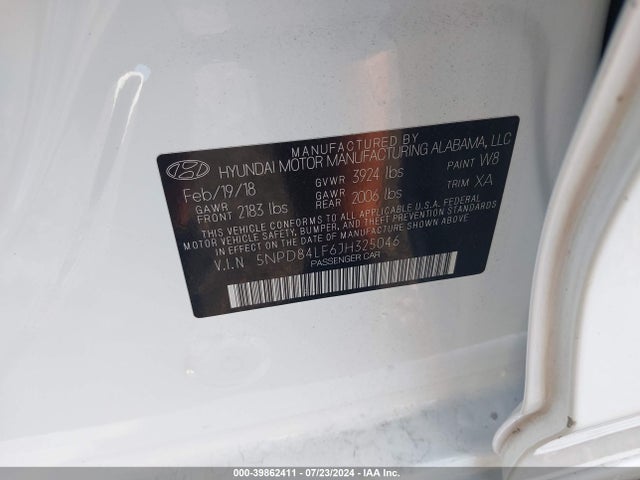 5NPD84LF6JH325046 Hyundai Elantra Value Edition