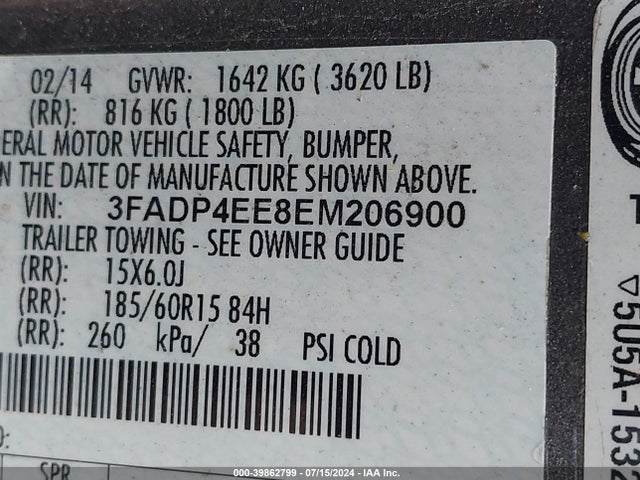 Ford FIESTA SE 2014 3FADP4EE8EM206900 Image 9