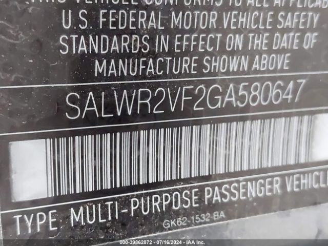 SALWR2VF2GA580647 Land Rover Range Rover Sport 3.0l V6 Supercharged Hse