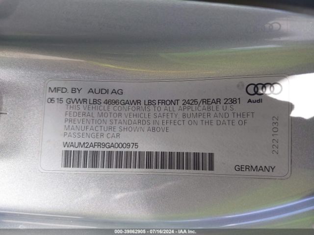 WAUM2AFR9GA000975 Audi A5 2.0t Premium