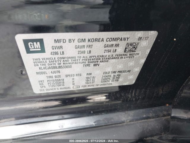 KL4CJASB8JB533650 Buick Encore Preferred