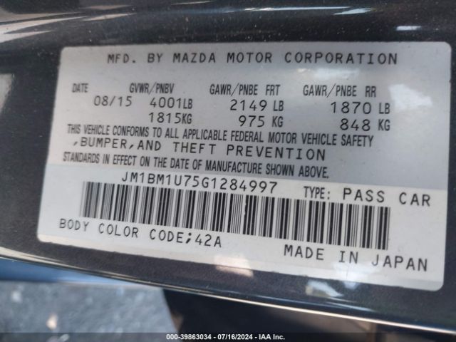 JM1BM1U75G1284997 Mazda Mazda3 I Sport