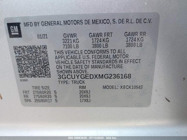 Chevrolet Silverado 1500 2021 3GCUYGEDXMG236168 Image 9