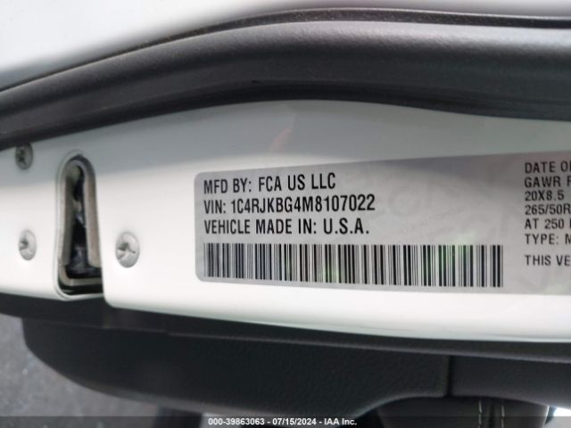 1C4RJKBG4M8107022 Jeep Grand Cherokee L Limited 4x4