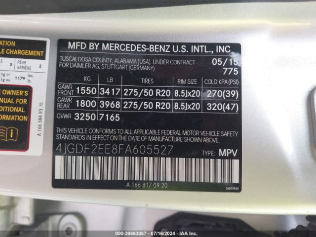 4JGDF2EE8FA605527 Mercedes-Benz Gl 350 Bluetec 4matic
