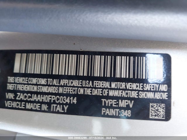 ZACCJAAH0FPC03414 Jeep Renegade Sport