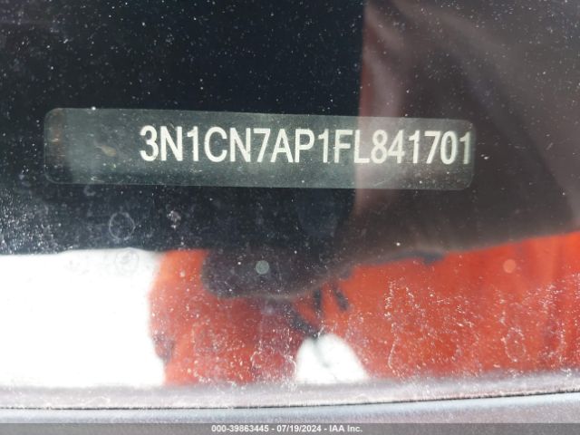 3N1CN7AP1FL841701 Nissan Versa 1.6 S/1.6 S+/1.6 Sl/1.6 Sv