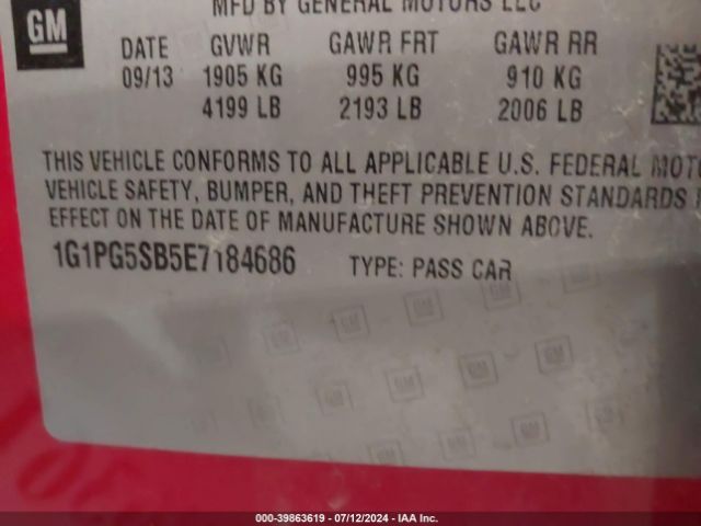 1G1PG5SB5E7184686 Chevrolet CRUZE LTZ