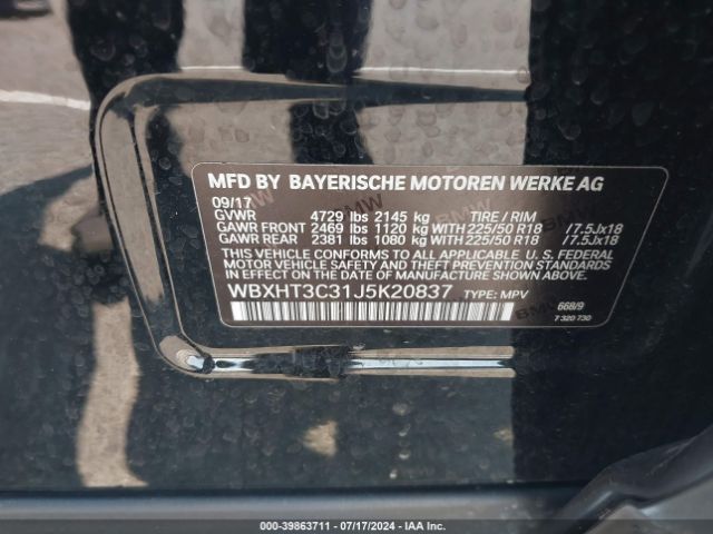 WBXHT3C31J5K20837 BMW X1 Xdrive28i