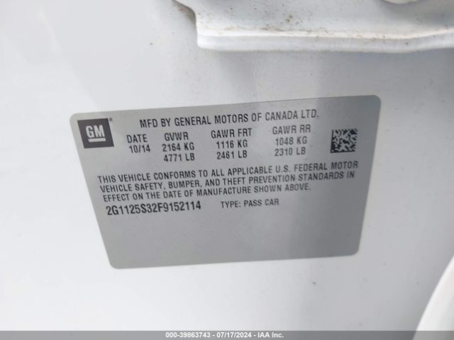2G1125S32F9152114 Chevrolet Impala 2lt