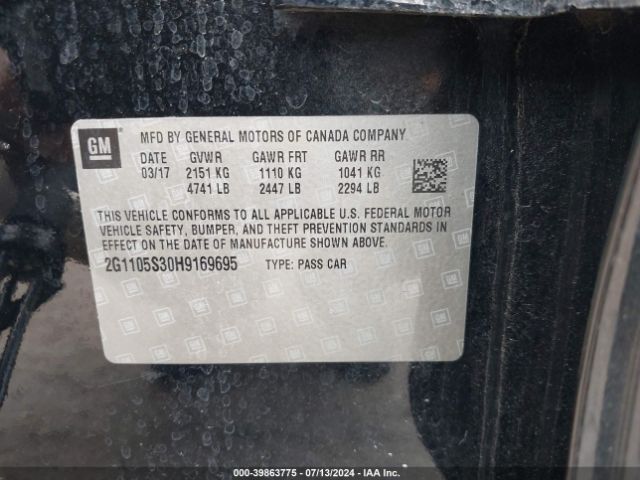 2G1105S30H9169695 Chevrolet IMPALA 1LT