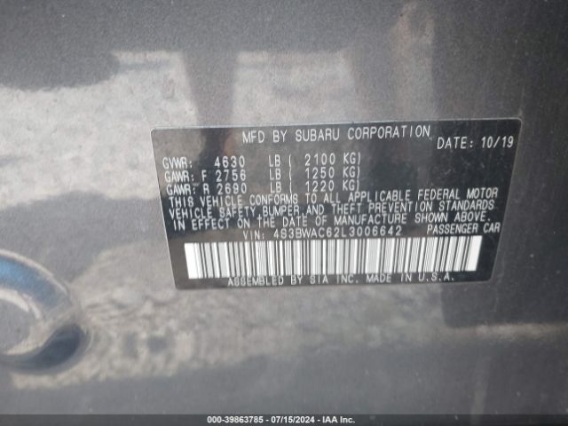 4S3BWAC62L3006642 Subaru Legacy Premium