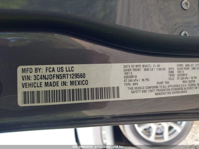 3C4NJDFN5RT129560 Jeep Compass Latitude Lux Fwd