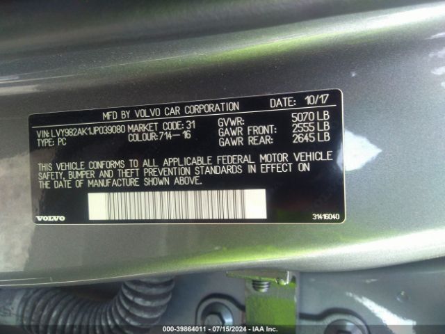 LVY982AK1JP039080 Volvo S90 T5 Momentum
