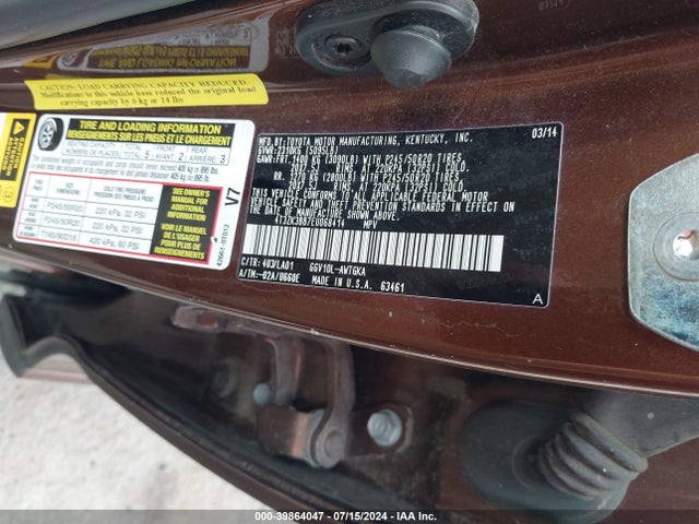 Toyota Venza Xle V6 2014 4T3ZK3BB7EU068414 Image 9