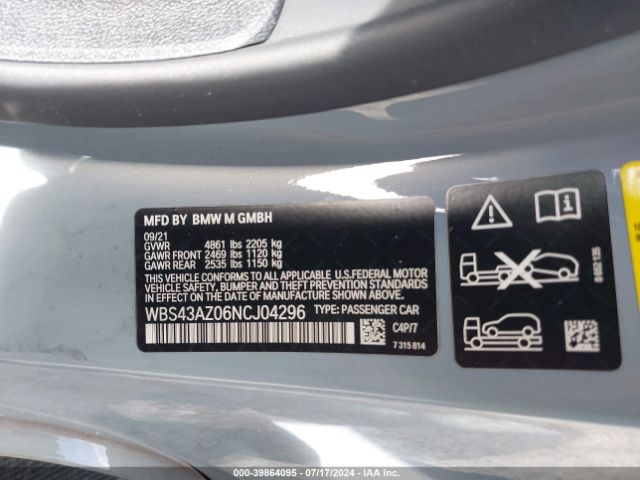 WBS43AZ06NCJ04296 BMW M4 Competition Xdrive
