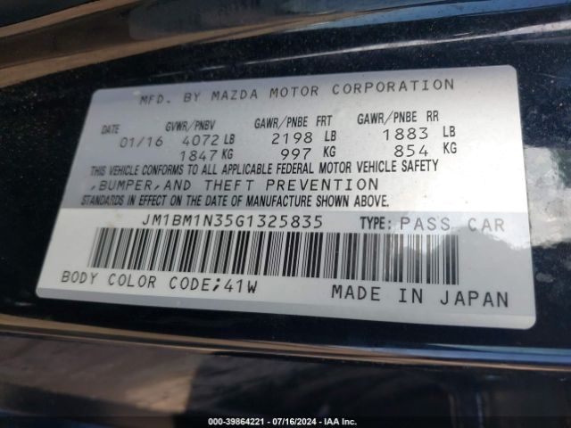 JM1BM1N35G1325835 Mazda Mazda3 S Grand Touring