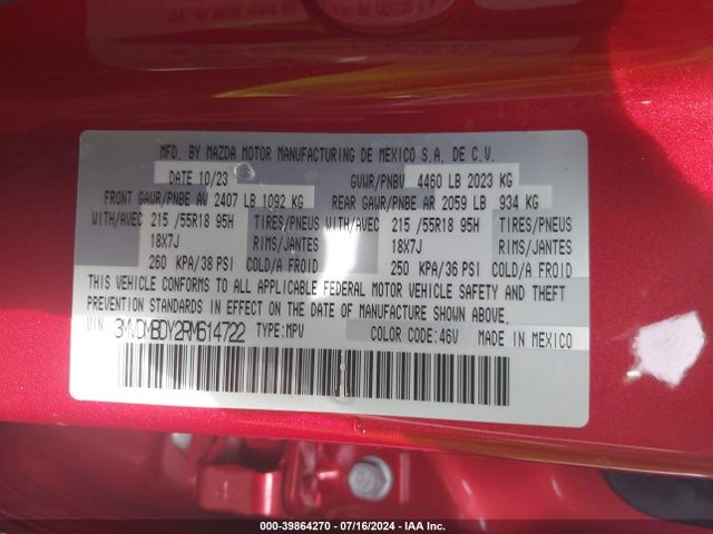 Mazda Cx-30 2.5 Turbo Premium Package 2024 3MVDMBDY2RM614722 Image 9