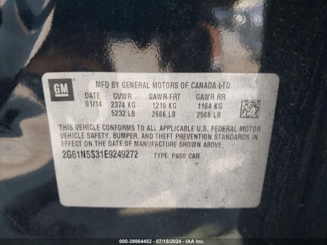 2G61N5S31E9249272 Cadillac XTS LUXURY