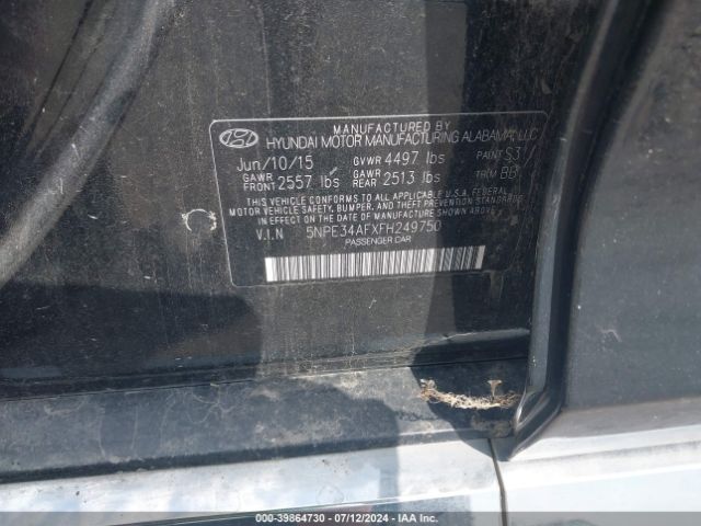 5NPE34AFXFH249750 Hyundai Sonata Sport