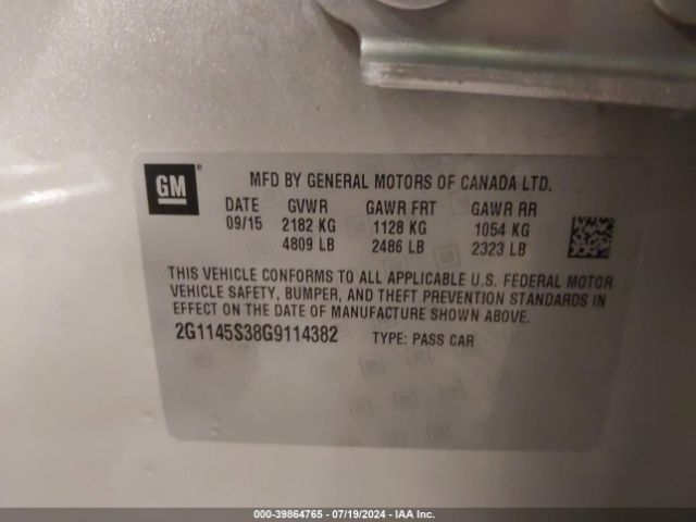 2G1145S38G9114382 Chevrolet IMPALA 2LZ