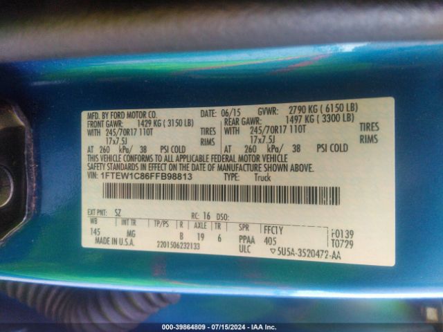1FTEW1C86FFB98813 Ford F-150 Xlt